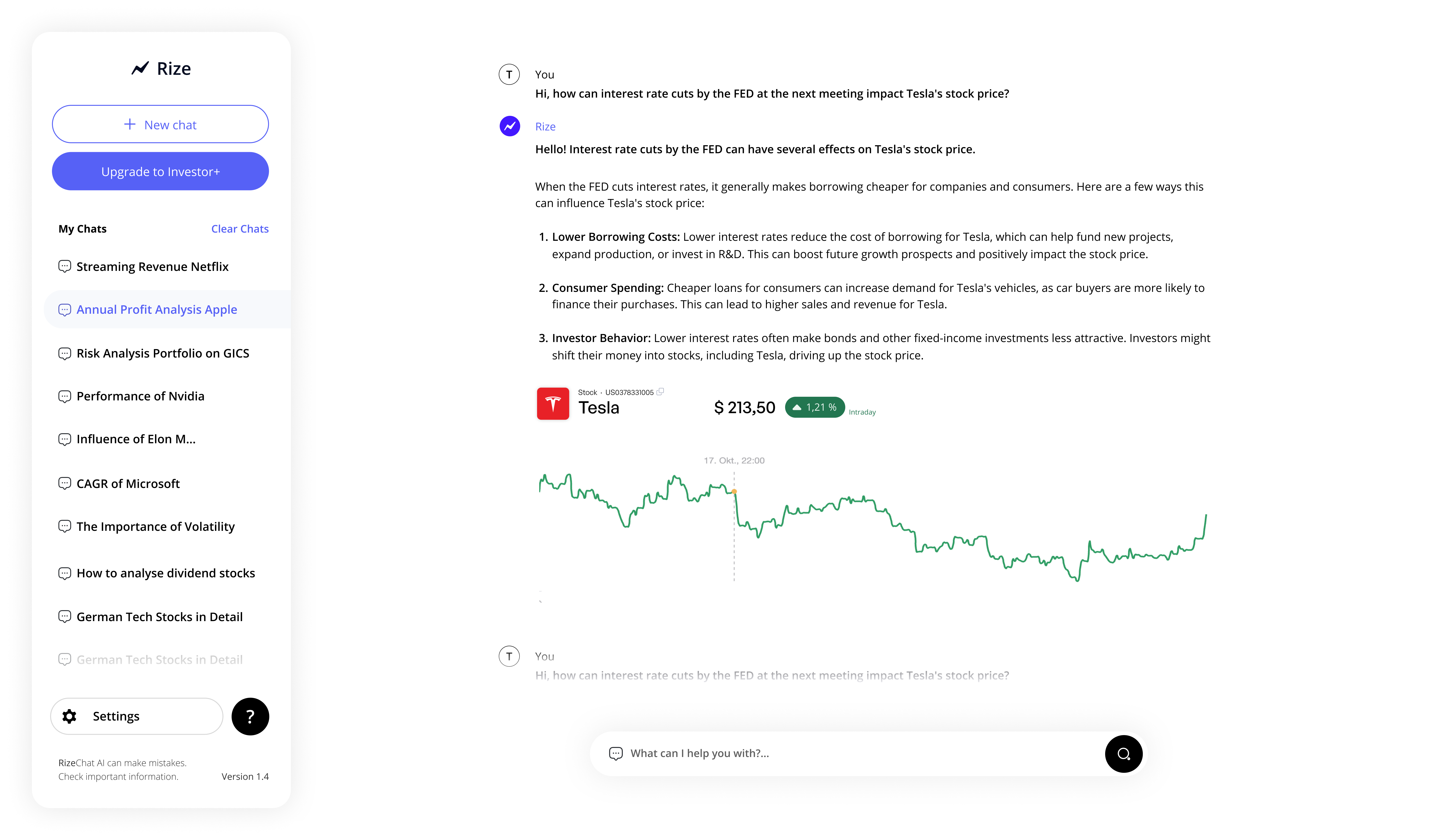 Aktien Chatbot für Aktien