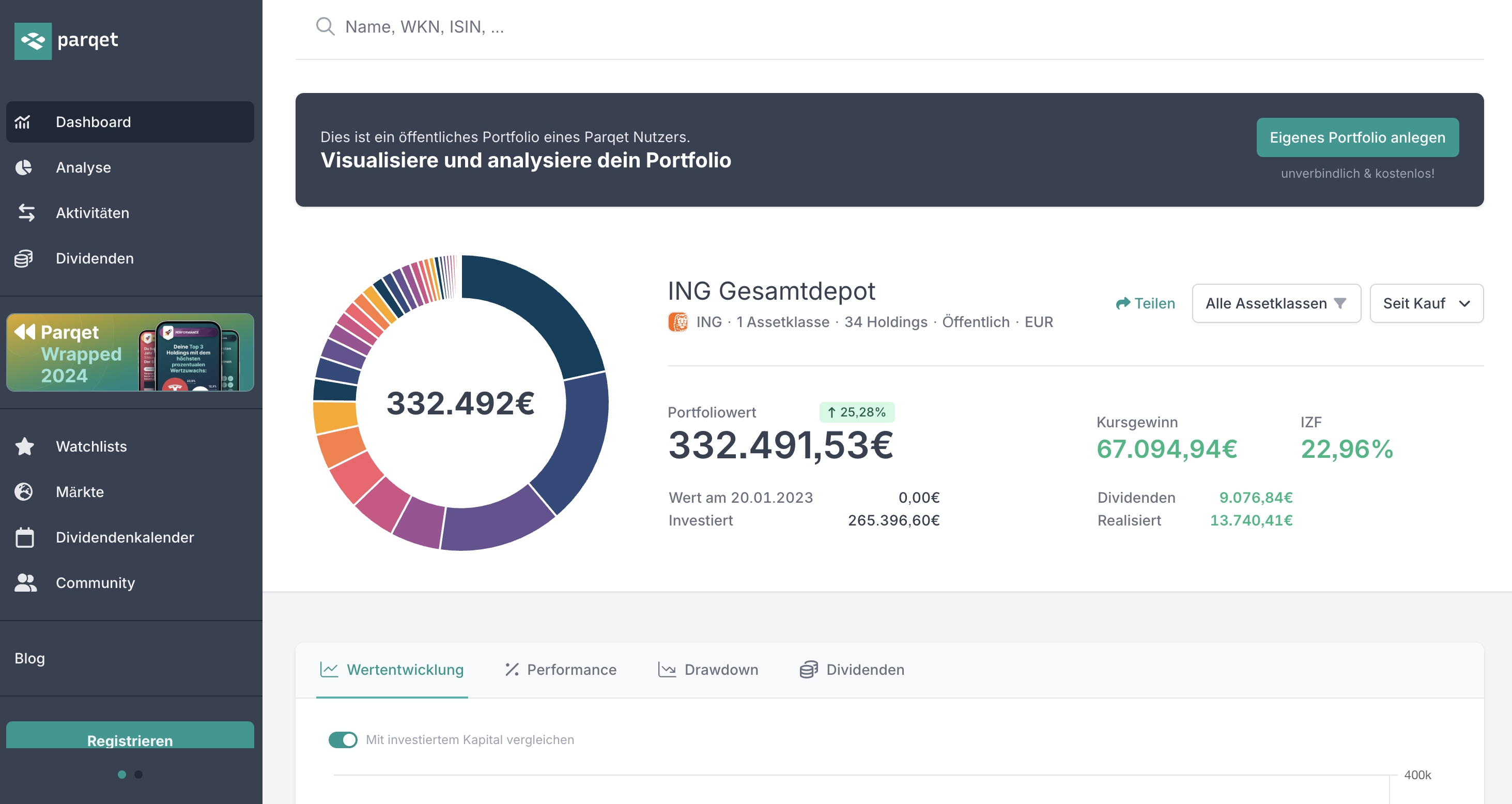 Parqet Portfolio Tracker im Test. Parqet Alternative